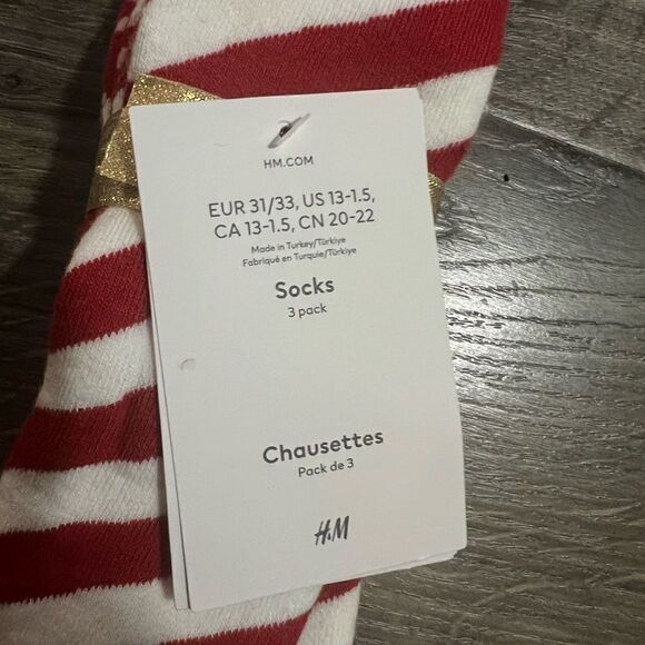 H&M 3-pack Terry Socks Red/dogs - Picture 6 of 6
